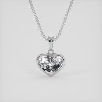 1.65 Ct. White Sapphire Pendant, 14K White Gold 1