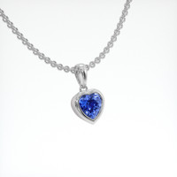 0.55 Ct. Sapphire Pendant, 14K White Gold 2
