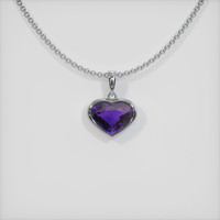 2.05 Ct. Purple Sapphire Pendant, 14K White Gold 1