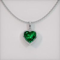 1.58 Ct. Emerald Pendant, 18K White Gold 1