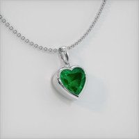 1.58 Ct. Emerald Pendant, 18K White Gold 2