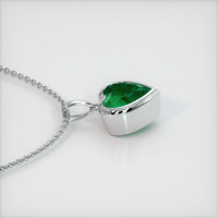 1.58 Ct. Emerald Pendant, 18K White Gold 3