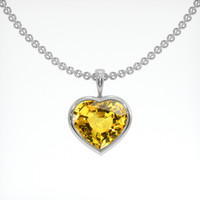 6.84 Ct. Yellow Sapphire Pendant, 18K White Gold 1