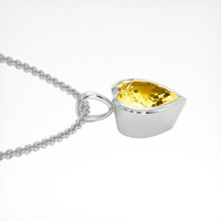 6.84 Ct. Yellow Sapphire Pendant, 18K White Gold 3
