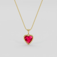 1.38 Ct. Purplish Red Ruby Pendant, 10K Yellow Gold 1