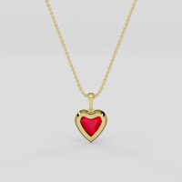 1.38 Ct. Purplish Red Ruby Pendant, 10K Yellow Gold 4