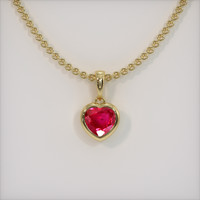 0.46 Ct. Ruby Pendant, 14K Yellow Gold 1