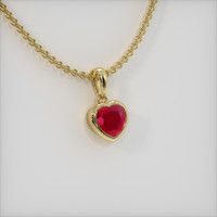 0.46 Ct. Ruby Pendant, 14K Yellow Gold 2