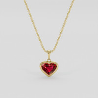 1.00 Ct. Ruby Pendant, 14K Yellow Gold 1