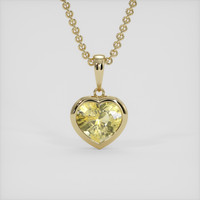 2.06 Ct. Yellow Sapphire Pendant, 14K Yellow Gold 1