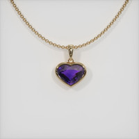 2.05 Ct. Purple Sapphire Pendant, 14K Yellow Gold 1