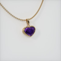 2.05 Ct. Purple Sapphire Pendant, 14K Yellow Gold 2