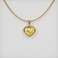 3.55 Ct. Yellow Sapphire Pendant, 14K Yellow Gold 1