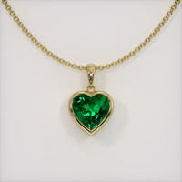 1.58 Ct. Emerald  Pendant - 18K Yellow Gold