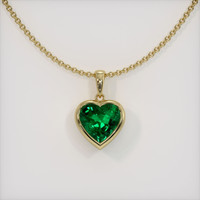 1.58 Ct. Emerald Pendant, 18K Yellow Gold 1