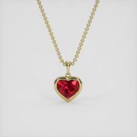 2.14 Ct. Pinkish Red Ruby Pendant, 18K Yellow Gold 1