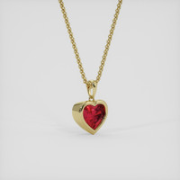 2.14 Ct. Pinkish Red Ruby Pendant, 18K Yellow Gold 2