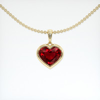 1.28 Ct. Ruby Pendant, 18K Yellow Gold 1