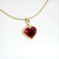 1.28 Ct. Ruby Pendant, 18K Yellow Gold 2