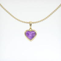 0.67 Ct. Purple Sapphire Pendant, 18K Yellow Gold 1