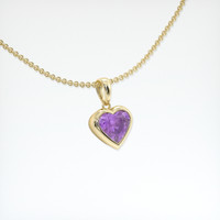 0.67 Ct. Purple Sapphire Pendant, 18K Yellow Gold 2