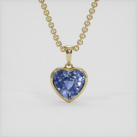 2.27 Ct. Bluish Purple Sapphire Pendant, 18K Yellow Gold 1