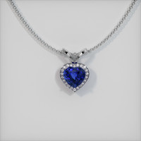 4.02 Ct. Sapphire Pendant, 14K White Gold 1