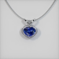 2.43 Ct. Sapphire Pendant, 14K White Gold 1