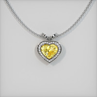 3.55 Ct. Sapphire Pendant, 14K White Gold 1