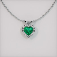 3.01 Ct. Emerald Pendant, 18K White Gold 1