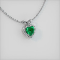 3.01 Ct. Emerald Pendant, 18K White Gold 2