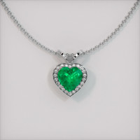 Pave Emerald Pendant 3.28 Ct., 18K White Gold Preview