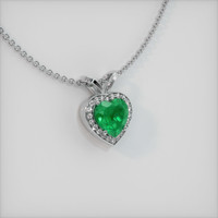 Pave Emerald Pendant 3.28 Ct., 18K White Gold Preview