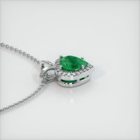3.28 Ct. Emerald  Pendant - 18K White Gold