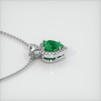 Pave Emerald Pendant 3.28 Ct., 18K White Gold Preview