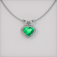 6.31 Ct. Emerald Pendant, 18K White Gold 1