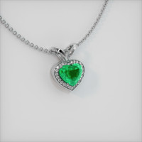 6.31 Ct. Emerald Pendant, 18K White Gold 2