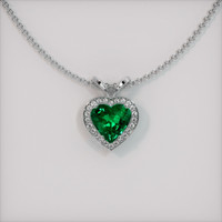 1.58 Ct. Emerald Pendant, 18K White Gold 1