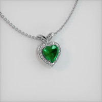 1.58 Ct. Emerald Pendant, 18K White Gold 2