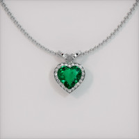 1.98 Ct. Emerald Pendant, 18K White Gold 1