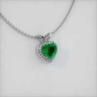 1.98 Ct. Emerald Pendant, 18K White Gold 2