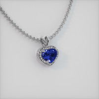 0.80 Ct. Sapphire Pendant, 18K White Gold 2