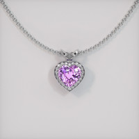 2.00 Ct. Purple Sapphire Pendant, 18K White Gold 1
