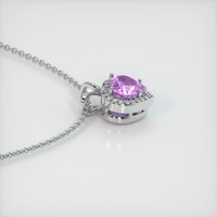 2.00 Ct. Purple Sapphire Pendant, 18K White Gold 3