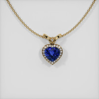 4.02 Ct. Sapphire Pendant, 14K Yellow Gold 1