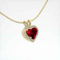1.08 Ct. Ruby Pendant, 14K Yellow Gold 2