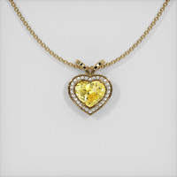 3.55 Ct. Yellow Sapphire Pendant, 14K Yellow Gold 1