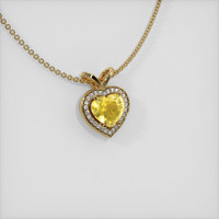 3.55 Ct. Sapphire Pendant, 14K Yellow Gold 2