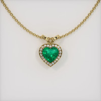 3.01 Ct. Emerald Pendant, 18K Yellow Gold 1