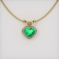 6.31 Ct. Emerald Pendant, 18K Yellow Gold 1